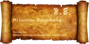 Miloszav Benedikta névjegykártya